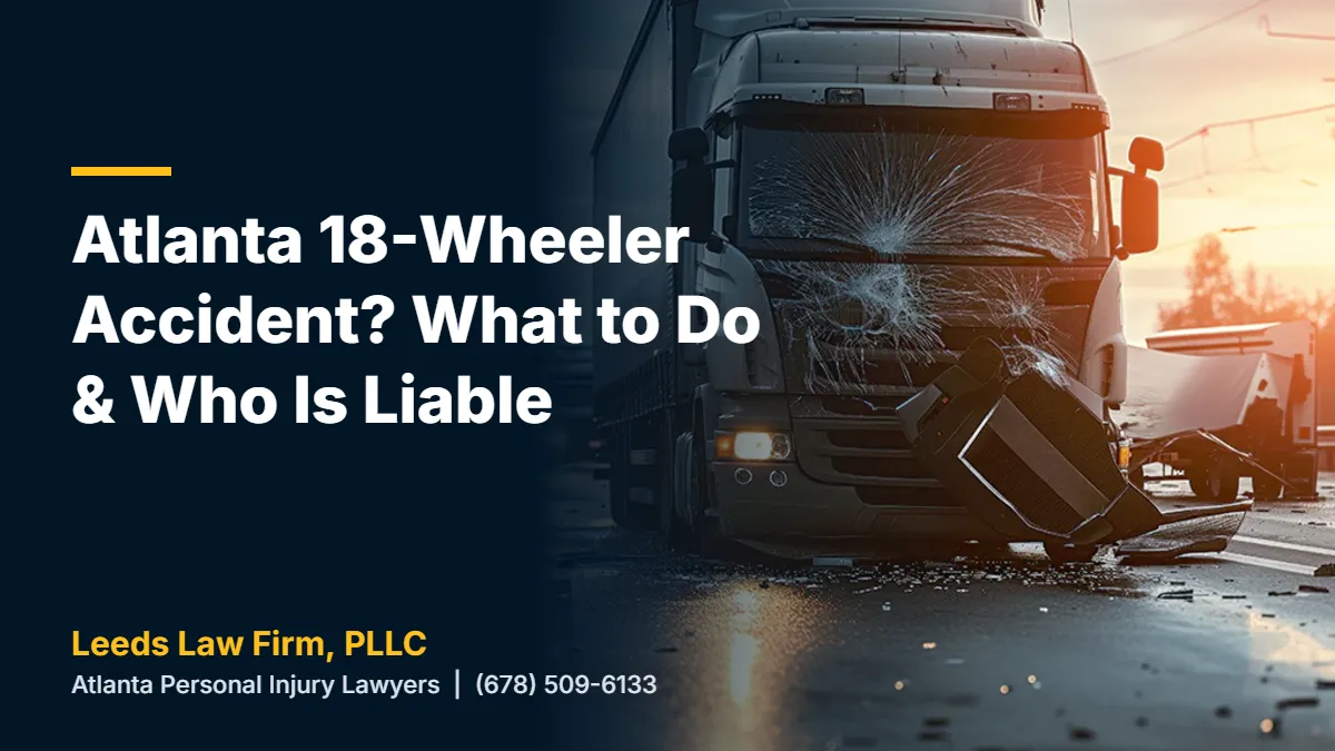 Semi-truck with a shattered windshield and front-end damage after a highway crash